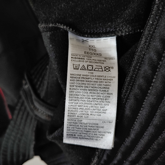 GAP Gapfit Track Jacket Zip-Up Sweatshirt Stripe Black Size XXL - Picture 16 of 16